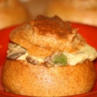 Philly Cheese Steak in a breadbowl