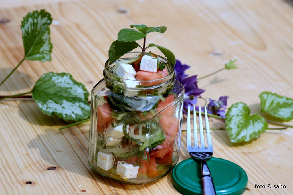 Gurken-Melonensalat mit Minze und Feta (Low Carb) - sabo (tage) buch